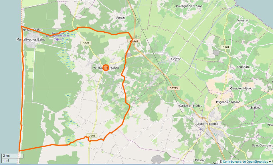 Carte de la commune de Vendays Montalivet en Gironde